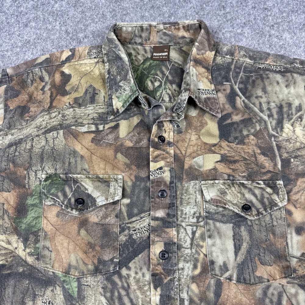 VTG Ranger Camouflage Shirt Mens XL Advantage Max 1‎ Hunting Outdoor USA